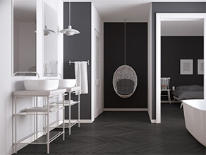 Modern black & white bathroom project